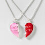 Mother Daughter Heart Pendant Necklaces - 2 Pack,