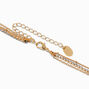 Gold Crystal Y-Neck Multi-Strand Necklace,