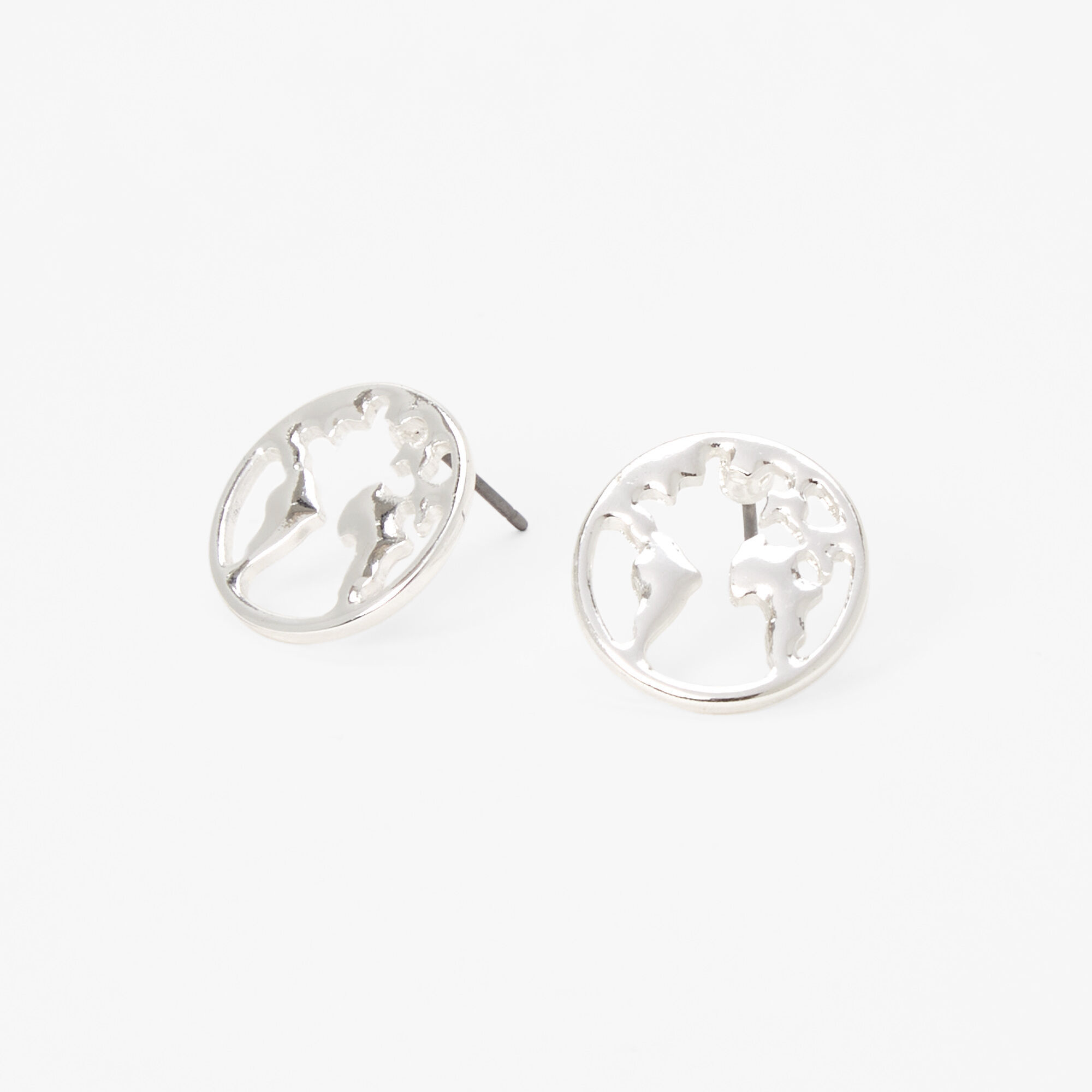 Claire's Clous d'oreilles globe couleur argentée
