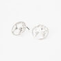 Silver Globe Stud Earrings,