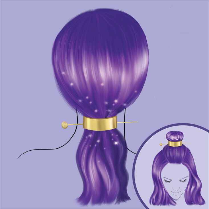 Claire's Kit d’accessoires pour cheveux pour deux types de coiffure couleur dorée