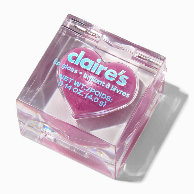 Lilac Glitter Heart Shaped Lip Gloss Pot,