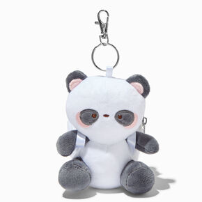 Panda Furry Mini Backpack Keychain,