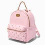 Rhinestone-Studded Blush Pink Quilted Small Backpack,