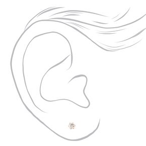 C LUXE by Claire&#39;s 18kt Gold Plated Cubic Zirconia 3mm Cupcake Round Stud Earrings,