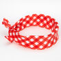 Red Gingham Silky Bandana Headwrap,