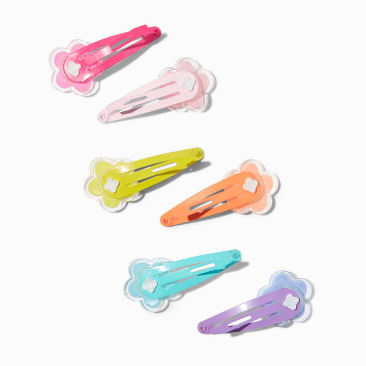 Claire&#39;s Club Bright Flower Snap Hair Clips - 6 Pack,