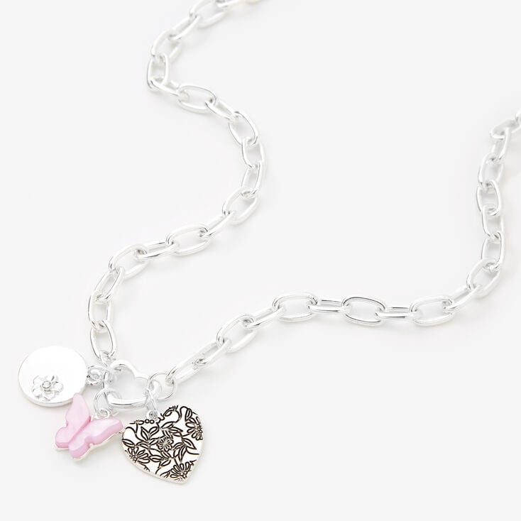 Pink Butterfly Pendant Necklace,