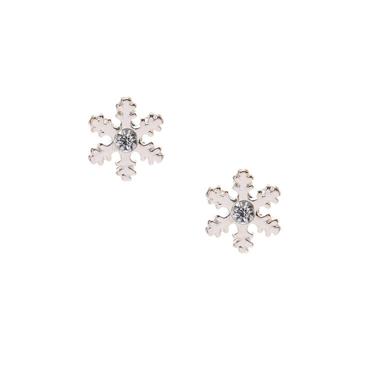 Silver Snowflake Stud Earring Claire S Us Silver Snowflake Stud Earring