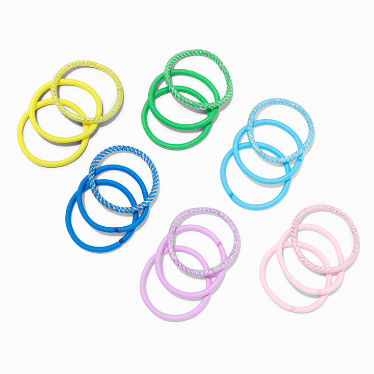 Claire&#39;s Club Rainbow Lurex Hair Ties - 18 Pack,