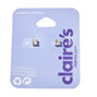 Silver-tone Cubic Zirconia 4mm Basket Stud Earrings,