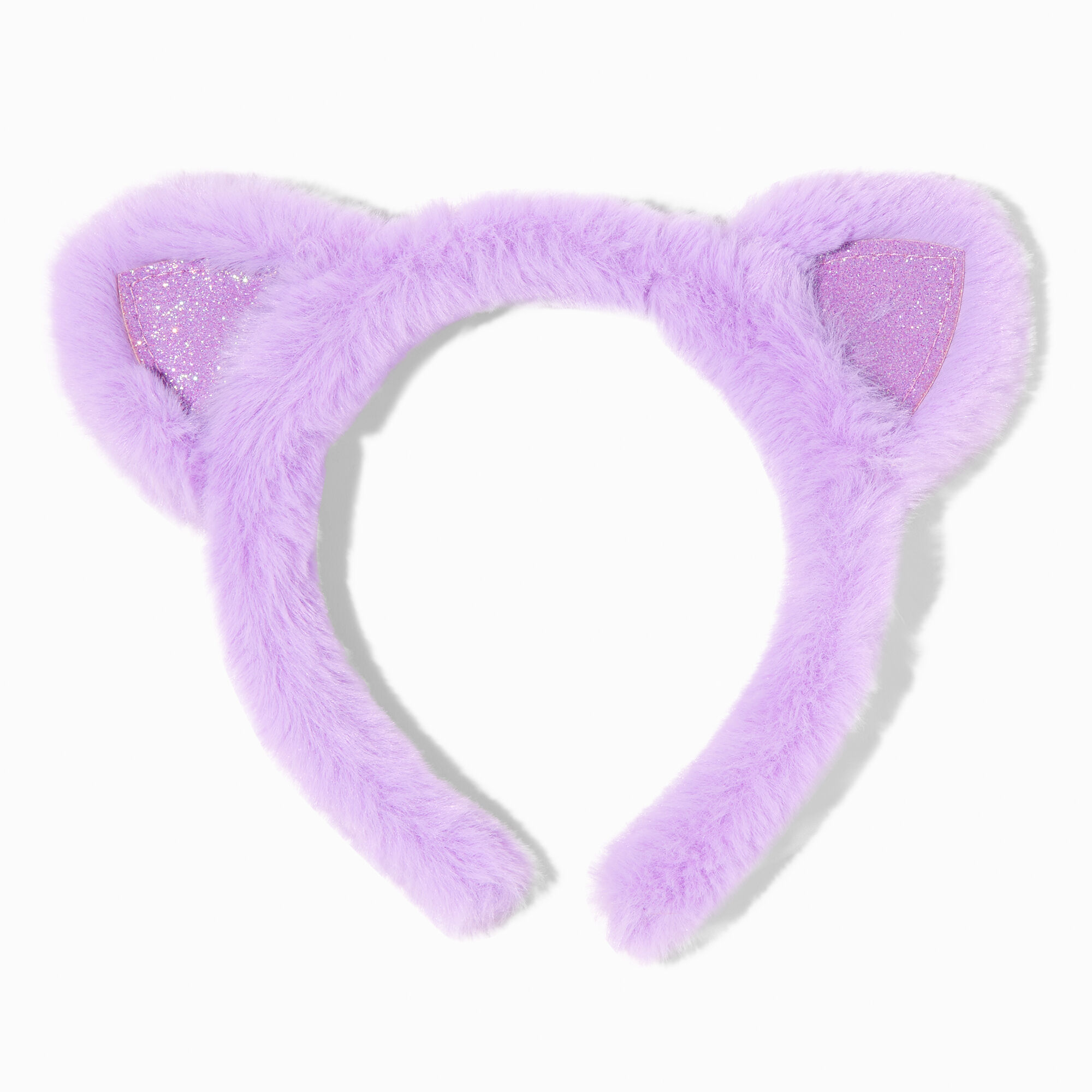 View Claires Club Plush Glitter Cat Ears Headband Purple information