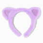 Claire&#39;s Club Plush Purple Glitter Cat Ears Headband,