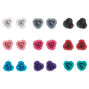 Glitter Rose Stud Earrings - 9 Pack,