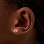 Mini Pink Crown Stud Earrings ,