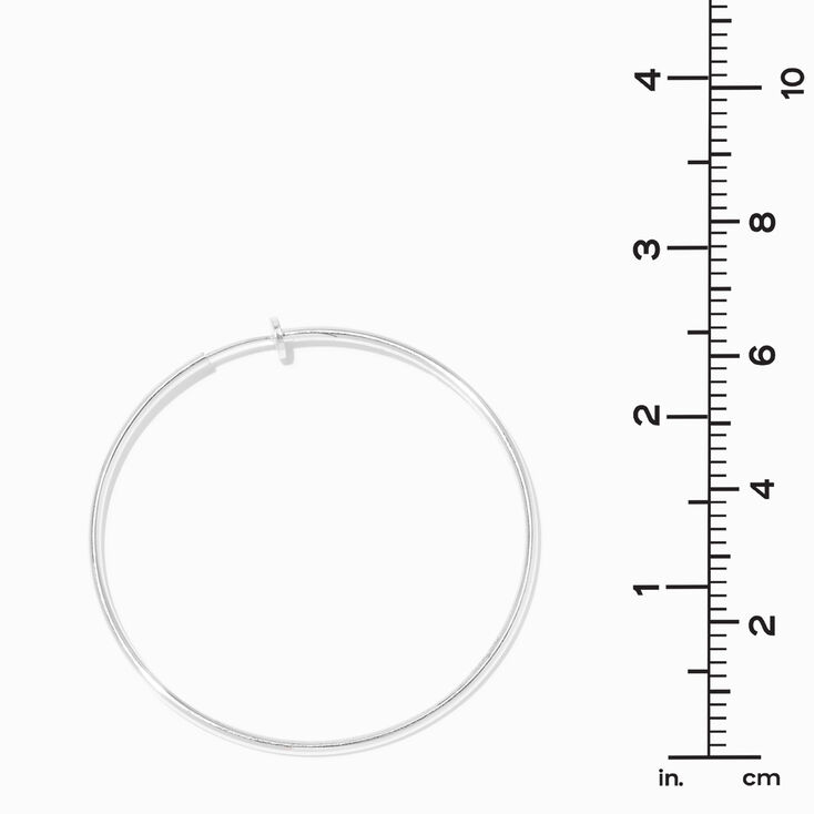 Silver Graduated Clip-On Hoop Earrings - 3 Pack,