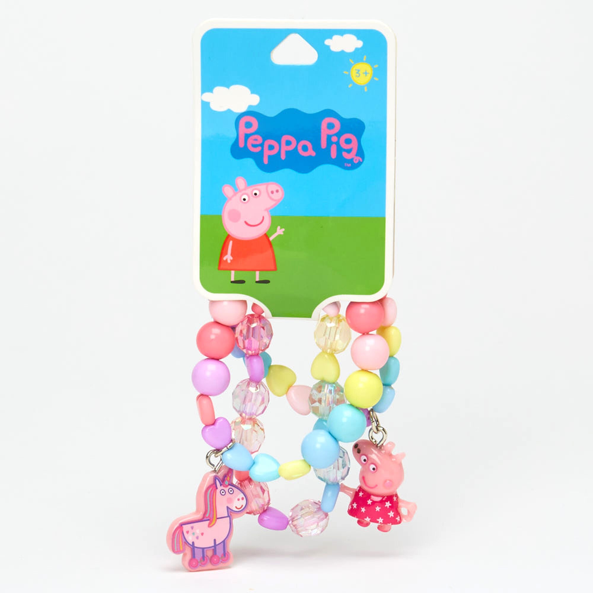 View Claires Peppa Pig Beaded Stretch Bracelets 3 Pack Rainbow information
