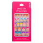 Rainbow French Tip Square Press On Faux Nail Set - 24 Pack,