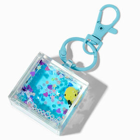 Dinosaur Cube Water-Filled Glitter Keyring,