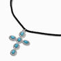 Collier &agrave; pendentif cowgirl croix turquoise d&#39;imitation,