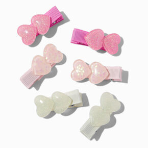 Barrettes &agrave; cheveux ic&ocirc;nes c&oelig;ur &agrave; c&oelig;ur Claire&#39;s Club - Lot de 6,