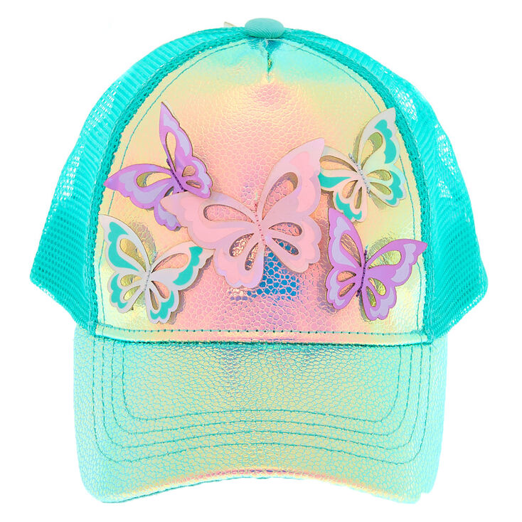Holographic Butterfly Baseball Cap - Mint,
