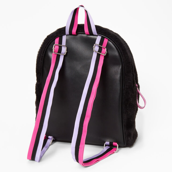 Furry Mini Backpack - Black,