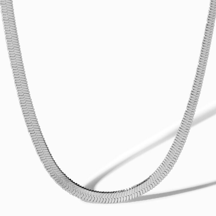 C LUXE by Claire&#39;s Sterling Silver Plated Snake Chain Necklace,