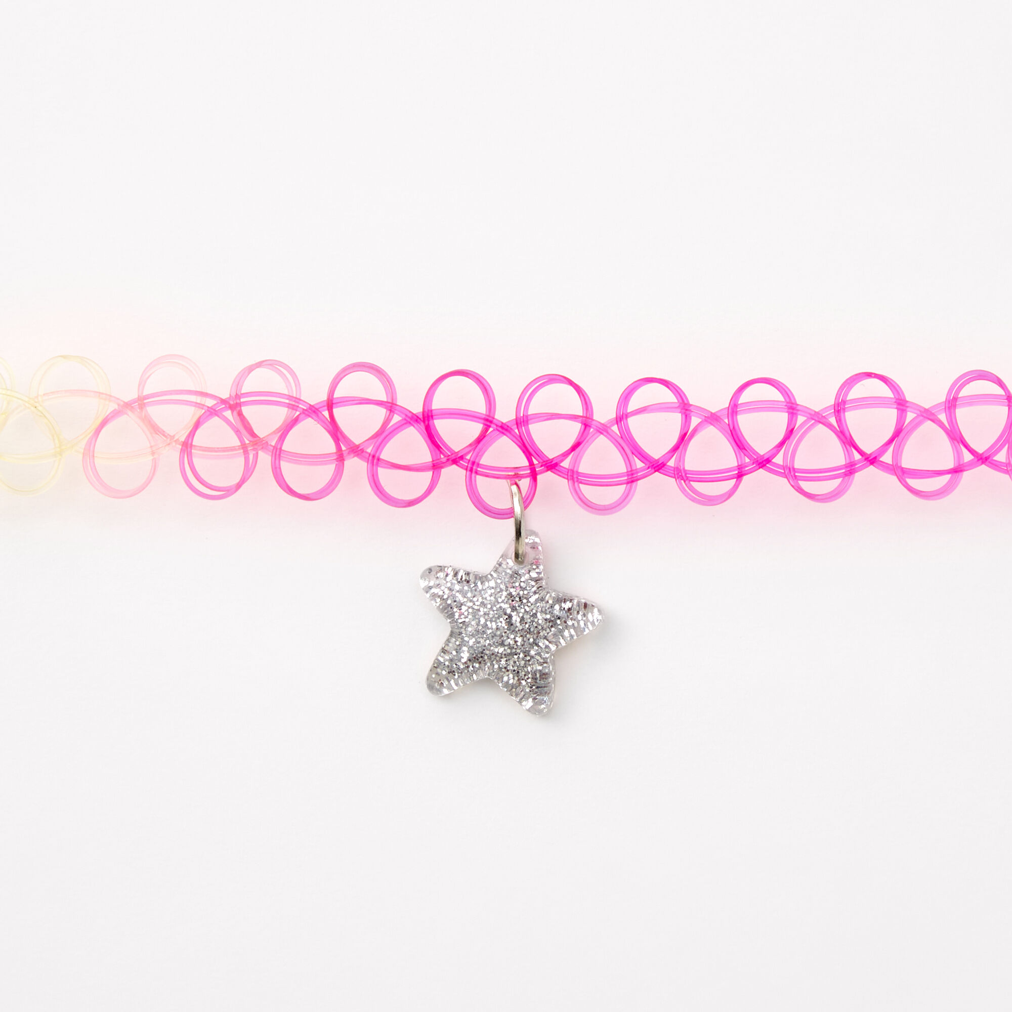 Claire s Club Star Choker Necklace Rainbow