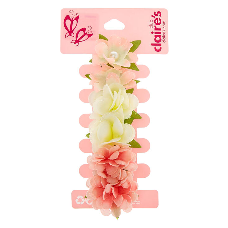 Claire's Spirales à cheveux pailletées florales Club Claire’s - Lot de 6