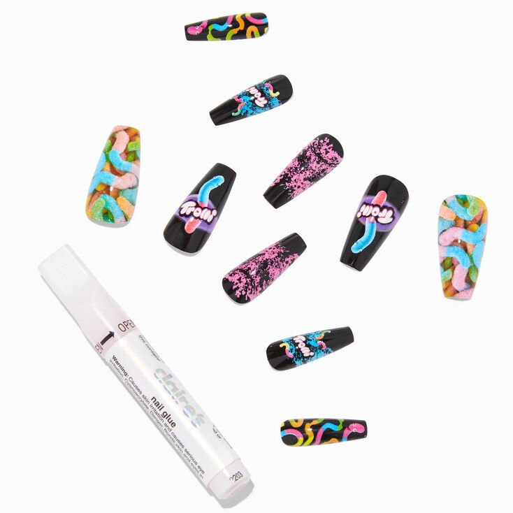 Trolli&reg; Claire&#39;s Exclusive Squareletto Vegan Faux Nail Set - 24 Pack,