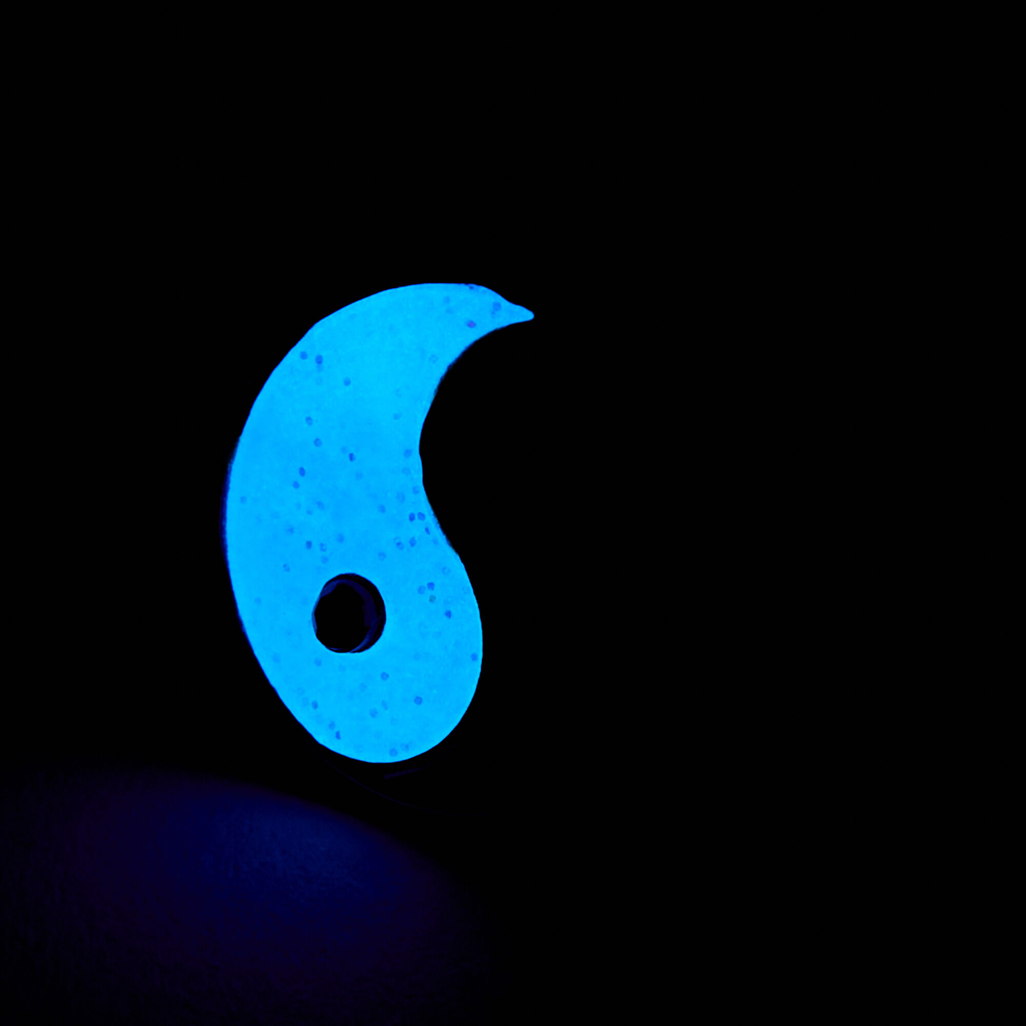 Silver Glow In The Dark Yin-Yang Ring,