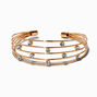 Gold-tone Wire &amp; Crystal Cuff Bracelet,