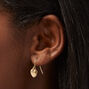 Gold Small Heart 0.5&quot; Drop Earrings,