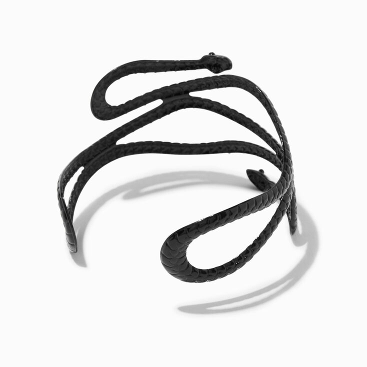 Black Snake Wide Cuff Bracelet,
