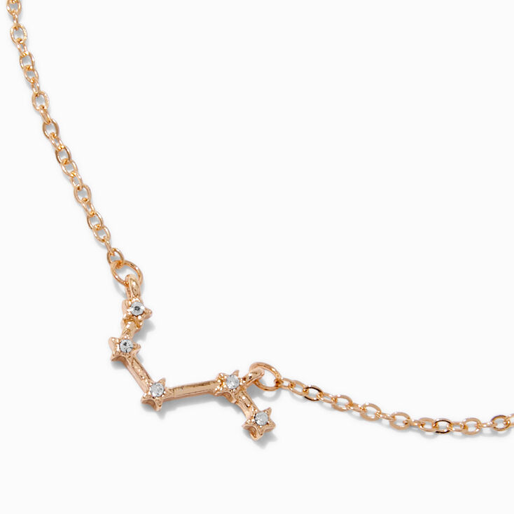 Gold-tone Zodiac Constellation Pendant Necklace - Aries,