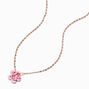 Collier &agrave; pendentif fleur rose,