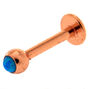 Blue Opal Rose Gold Labret Bar,