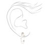 Silver Embellished Starburst Safety Pin Stud Earrings,