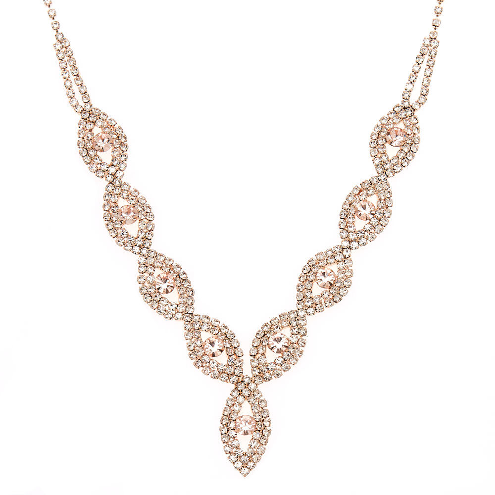 Rose Gold Evil Eye Rhinestone Statement Necklace Claire s