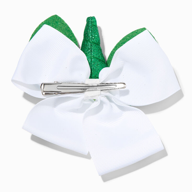 St. Patrick&#39;s Day Unicorn Hair Bow Clip,