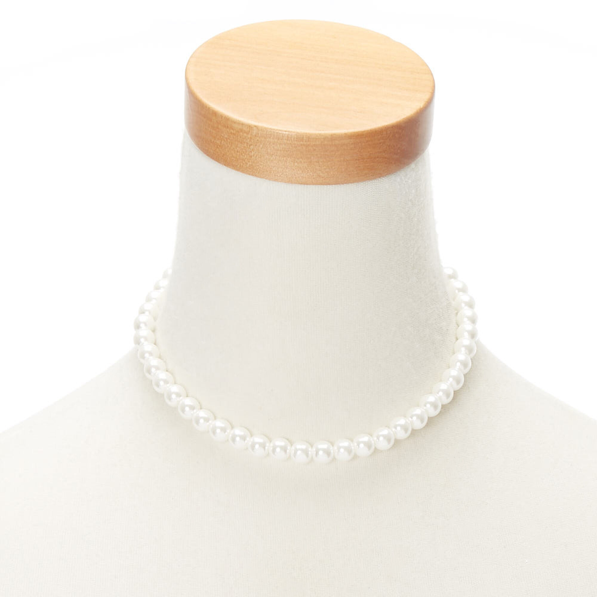 View Claires 8MM Pearl Choker Necklace Ivory information