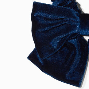 Navy Velvet Bow Hair Scrunchie,