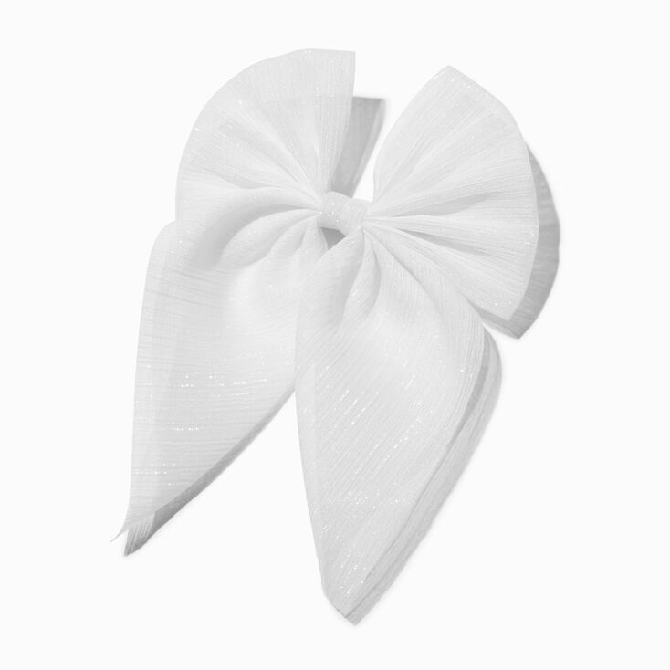 Claire's Club Special Occasion White Bow Hair Clip