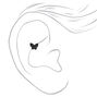Clous d&#39;oreilles cartilage papillon noir et couleur argent&eacute;e - Lot de 3,