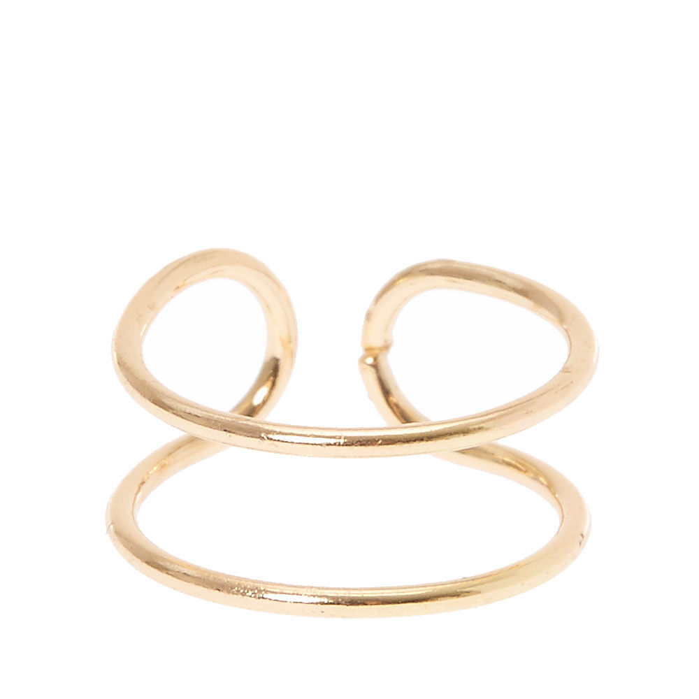 Gold Thin Double Band Ear Cuff,