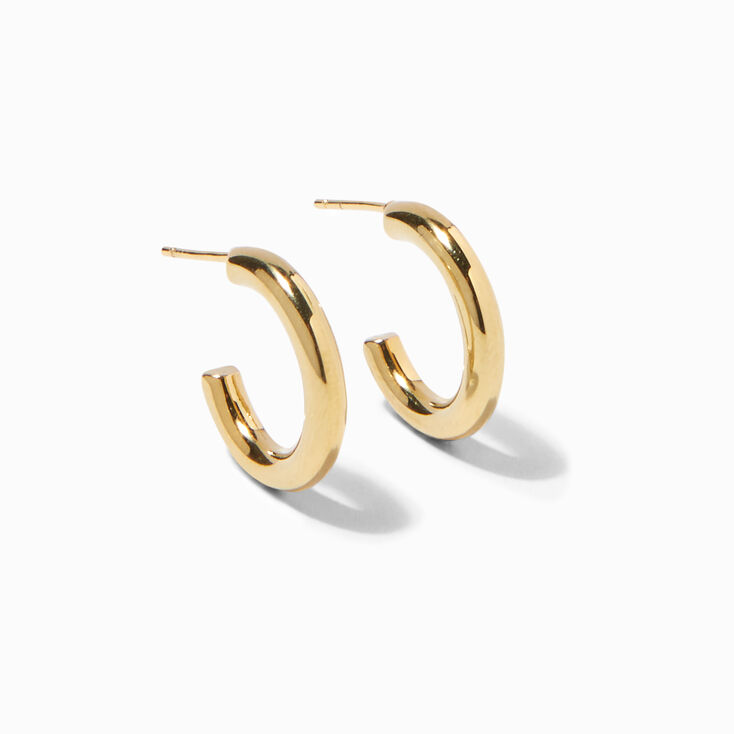 C LUXE by Claire&#39;s 18kt Gold Plated 18mm Thick Hoop Earrings,