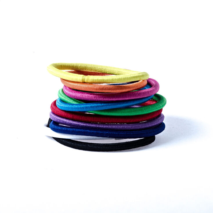 Claire's Lot de 10 élastiques à cheveux arc-en-ciel sans métal