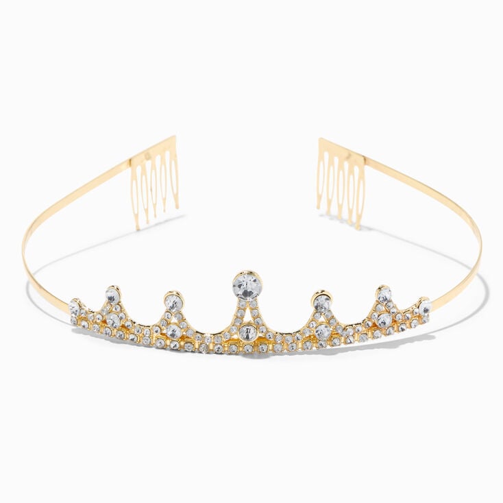 Claire&#39;s Club Gold Rhinestone Princess Tiara,