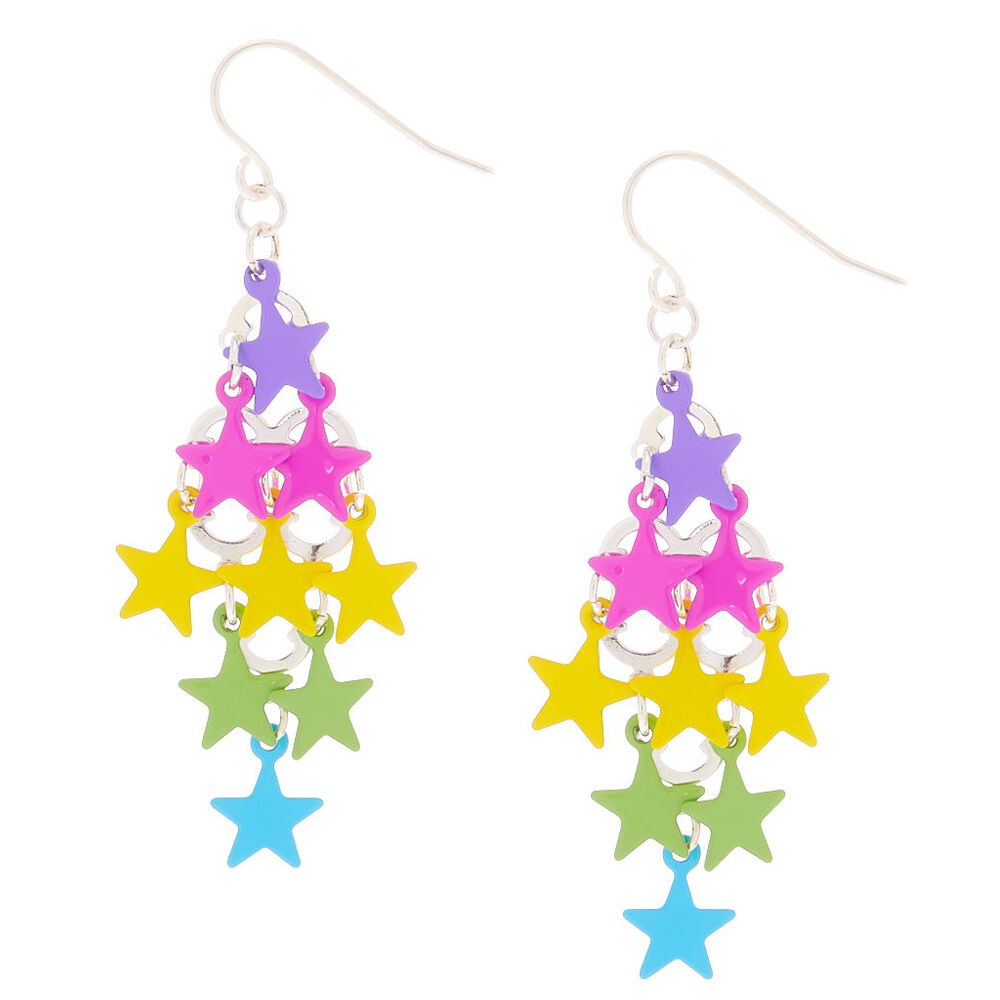 Rainbow star earrings store